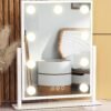 Vanity Mirror with Lights, Lighted Makeup Mirror Hollywood Makeup Mirror with 9 Dimmable Bulbs and 3 Color Lighting Modes, Smart Touch Control, 360°Rotation - Image 2