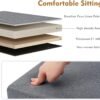 B FSOBEIIALEO Storage Ottoman Cube, Linen Small Foot Seat,for Living Room, Bedroom, Home Office, Dorm Storage Footrest Grey 11.8"x11.8"x11.8" - Image 6