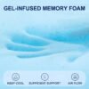 Subrtex 3 Inch Memory Foam Mattress Topper Mattress Pad Ventilated Gel Infused Bed Foam Topper, CertiPUR-US Certified, Twin XL, Blue - Image 8