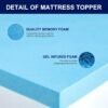 Subrtex 3 Inch Memory Foam Mattress Topper Mattress Pad Ventilated Gel Infused Bed Foam Topper, CertiPUR-US Certified, Twin XL, Blue - Image 6