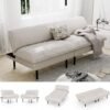70" Futon Sofa Bed, 4-in-1 Multi-Function Couch Bed with Adjustable Backrest, Modern Convertible Futon, Recliner Love Seat Sleeper Sofa, Small Futon Couch for Living Room, Dorm, Beige - Image 2