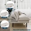 70" Futon Sofa Bed, 4-in-1 Multi-Function Couch Bed with Adjustable Backrest, Modern Convertible Futon, Recliner Love Seat Sleeper Sofa, Small Futon Couch for Living Room, Dorm, Beige - Image 7
