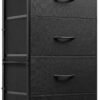 WLIVE Dresser with 4 Drawers, Fabric Storage Tower, Organizer Unit for Bedroom, Hallway, Entryway, Closets, Sturdy Steel Frame, Wood Top, Easy Pull Handle, Charcoal Black - Image 2