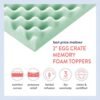 Best Price Mattress 2 Inch Egg Crate Memory Foam Mattress Topper with Calming Aloe Infusion, CertiPUR-US Certified, Full, Green - Image 7