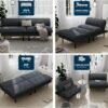 70" Futon Sofa Bed, 4-in-1 Multi-Function Couch Bed with Adjustable Backrest, Modern Convertible Futon, Recliner Love Seat Sleeper Sofa, Small Futon Couch for Living Room, Office, Grey - Image 6