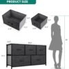 YITAHOME Wide Storage Tower with 5 Drawers - Fabric Dresser, Organizer Unit for Bedroom, Living Room, Closets - Sturdy Steel Frame, Easy Pull Fabric Bins & Wooden Top (Black/Grey) - Image 4