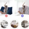 WOWMAX Multifunctional Upholstered Headboard Pillow Twin, Button Tufted Headboard Pillows, Portable Dorm Room Fabric Head Board Removable and Washable Velvet Deep Blue - Image 3