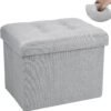 Storage Ottoman Foot Rest Stool, Storage Bench, Storage Ottoman Bench with Storage Bins, Foldable Ottoman for Student Dormitory, Living Room, Bedroom and Entryway Item Storage16 X 12 X 12 - Image 2