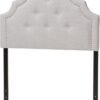 Baxton Studio Cora Modern and Contemporary Greyish Beige Fabric Upholstered Twin Size Headboard - Image 3