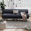 70" Futon Sofa Bed, 4-in-1 Multi-Function Couch Bed with Adjustable Backrest, Modern Convertible Futon, Recliner Love Seat Sleeper Sofa, Small Futon Couch for Living Room, Office, Grey - Image 3