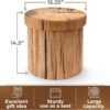 Sorbus Tree Stump Stool, Toy Storage Ottoman 15 Inch Fake tree stumps Log Stool Storage, Artificial Tree Trunk, Perfect Footstool Kids Toy Chest, Rustic Log Cabin Decor Bench, Pedestal, Side End Table - Image 4