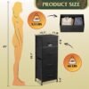 WLIVE Dresser with 4 Drawers, Fabric Storage Tower, Organizer Unit for Bedroom, Hallway, Entryway, Closets, Sturdy Steel Frame, Wood Top, Easy Pull Handle, Charcoal Black - Image 4