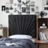 Tavira Allure® College Dorm Headboard with Legs - Sunrise Panel - Velvety Black - Image 3