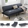 70" Futon Sofa Bed, 4-in-1 Multi-Function Couch Bed with Adjustable Backrest, Modern Convertible Futon, Recliner Love Seat Sleeper Sofa, Small Futon Couch for Living Room, Office, Grey - Image 2