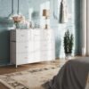 WLIVE Dresser with 7 Drawers, Dressers for Bedroom, Fabric Storage Tower, Hallway, Entryway, Closets, Sturdy Steel Frame, Wood Top, Easy Pull Handle, White - Image 8