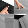 B FSOBEIIALEO Velvet Storage Ottoman with Seat Back, Folding Chair for Living Room, Room Organizer Storage Cubes, Toy Chest Storage Box (Grey, Medium) - Image 8
