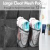 2 Pack Over The Door Shoes Organizers, Behind Door Shoes Hang Holder Rack with 48 Mesh Large Pockets, Clear Fabric Shoes Hanger Storage Organizer Bag for Bedroom,Pantry,Dorm,Black - Image 6