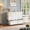 WLIVE Dresser with 7 Drawers, Dressers for Bedroom, Fabric Storage Tower, Hallway, Entryway, Closets, Sturdy Steel Frame, Wood Top, Easy Pull Handle, White - Image 3