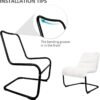 Upholstered Metal-Framed Lounge Chair with Sherpa Seat, White - Ideal for Bedrooms, Living Rooms, Dorms, Indoor Spaces, Accent and Lounging - Image 6