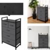 AZL1 Life Concept Storage Dresser Furniture Unit - Large Standing Organizer Chest for Bedroom, Office, Living Room, and Closet - 5 Drawers Removable Fabric Bins - Dark Grey - Image 7