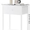 White Nightstands Set of 2, Small Night Stand with Drawer and Shelf Storage End Table for Bedroom, Dorm, Modern - Image 4