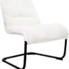 Upholstered Metal-Framed Lounge Chair with Sherpa Seat, White - Ideal for Bedrooms, Living Rooms, Dorms, Indoor Spaces, Accent and Lounging - Image 8