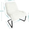 Upholstered Metal-Framed Lounge Chair with Sherpa Seat, White - Ideal for Bedrooms, Living Rooms, Dorms, Indoor Spaces, Accent and Lounging - Image 4
