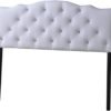Baxton Studio Rita Modern and Contemporary White Faux Leather Upholstered Button-Tufted Scalloped Twin Size Headboard - Image 2