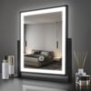 Beelux Hollywood Style Vanity Mirror - 12 in Black Makeup Mirror with Light, Dimmable Lights, Smart Control, Adjustable Warm White/Natural/Daylight, 360°Rotation for Makeup Enthusiasts - Image 2