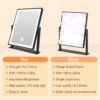 Beelux Hollywood Style Vanity Mirror - 12 in Black Makeup Mirror with Light, Dimmable Lights, Smart Control, Adjustable Warm White/Natural/Daylight, 360°Rotation for Makeup Enthusiasts - Image 6