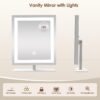 Beelux Lighted Makeup Mirror, 12In Vanity Mirror with Lights,Three Color Lighting Modes,10X Magnification Mirror,Smart Touch Control - Image 3