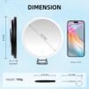 10X Magnifying Mirror with Light, 6" Large Rechargeable 3 Colors Dimming Lighted Magnifying Mirror with 3 Suction Cups and 360° Stand, Travel Tabletop Magnified Makeup Mirror with Tweezers & Scissors - Image 4
