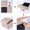 BRIAN & DANY Foldable Storage Ottoman Footrest and Seat Cube with Wooden Feet and Lid, Khaki 15” x15” x14.7” - Image 10