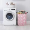 19.7" Round Canvas Large Clothes Basket Laundry Hamper with Handles,Waterproof Cotton Storage Organizer Perfect for Kids Boys Girls Toys Room, Bedroom, Nursery,Home,Gift Basket(alpaca) - Image 5