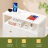 Yoobure Night Stand with Charge Station, Nightstand with 4 Drawers Bedside Table, LED Dresser with Storage Shelf, Night Stands for Bedroom, Side Table 3-Tier Wood End Table for Home, Office White - Image 5