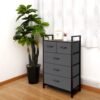 AZL1 Life Concept Storage Dresser Furniture Unit - Large Standing Organizer Chest for Bedroom, Office, Living Room, and Closet - 5 Drawers Removable Fabric Bins - Dark Grey - Image 5