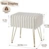Vanity Stool Chair,Foot Stools Ottoman,Faux Fur Step Stools,Vanity Stool for Makeup,Make up Chairs for Vanity,Vanity Small Bench Seat Storage - Image 3