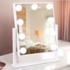 Vanity Mirror with Lights, Hollywood Lighted Makeup Mirror with 9 Dimmable Bulbs & 3 Color Lighting Modes, Detachable 10x Magnification, 360°Rotation, Smart Touch Control, White. - Image 2