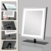 Beelux Lighted Makeup Mirror 12In Vanity Mirror with Lights,Three Color Lighting Modes,10X Magnification Mirror,Smart Touch Control Mental Frame Desk Mirror-Black - Image 6