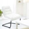 Upholstered Metal-Framed Lounge Chair with Sherpa Seat, White - Ideal for Bedrooms, Living Rooms, Dorms, Indoor Spaces, Accent and Lounging - Image 3