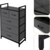 AZL1 Life Concept Storage Dresser Furniture Unit - Large Standing Organizer Chest for Bedroom, Office, Living Room, and Closet - 5 Drawers Removable Fabric Bins - Dark Grey - Image 6