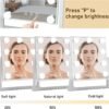 Vanity Mirror with Lights, Small Makeup Mirror with Lights 9 LED Bulbs for Makeup Desk, 3 Color Lighting Modes, 360°Rotation - Image 5