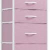 YITAHOME 5 Drawers Dresser - Fabric Dresser, Organizer Unit for Living Room, Closets(Pink) - Image 2