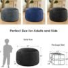 Bean Bag Chairs for Adults - Memory Foam Furniture BeanBag Chair - Kids/Teens Sofa with Soft Micro Fiber Cover - Round Fluffy Couch for Living Room Bedroom College Dorm - 3 ft, Carbon Black - Image 4