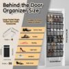 30 Compartment Breathable Mesh Pocket Over the Door Hanging Shoe Organizer, Closet Shoe Organizer, Large Men's and Women's Shoe Organizer, Hanging Over the Door Shoe Organizer (XL-Gray) - Image 3