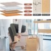 BRIAN & DANY Foldable Storage Ottoman Footrest and Seat Cube with Wooden Feet and Lid, Khaki 15” x15” x14.7” - Image 5