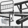 Yaheetech Classic Metal Platform Bed Frame Mattress Foundation with Victorian Style Iron-Art Headboard/Footboard/Under Bed Storage/No Box Spring Needed/Twin XL Size Black - Image 10