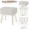 Vanity Stool Chair,Foot Stools Ottoman,Faux Fur Step Stools,Vanity Stool for Makeup,Make up Chairs for Vanity,Vanity Small Bench Seat Storage - Image 9