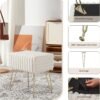 Vanity Stool Chair,Foot Stools Ottoman,Faux Fur Step Stools,Vanity Stool for Makeup,Make up Chairs for Vanity,Vanity Small Bench Seat Storage - Image 4