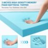 3 Inch Gel Memory Foam Mattress Topper Full Size, High Density Memory Foam Mattress Pad Cover with 8-21" Deep Pocket for Pressure Relief, Pillow Top with Removable Viscose Made from Bamboo Cover - Image 4